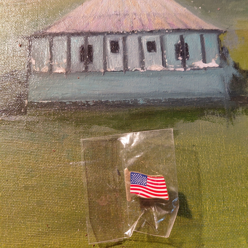 Claire's Red, White, and Blue Flag Brooch